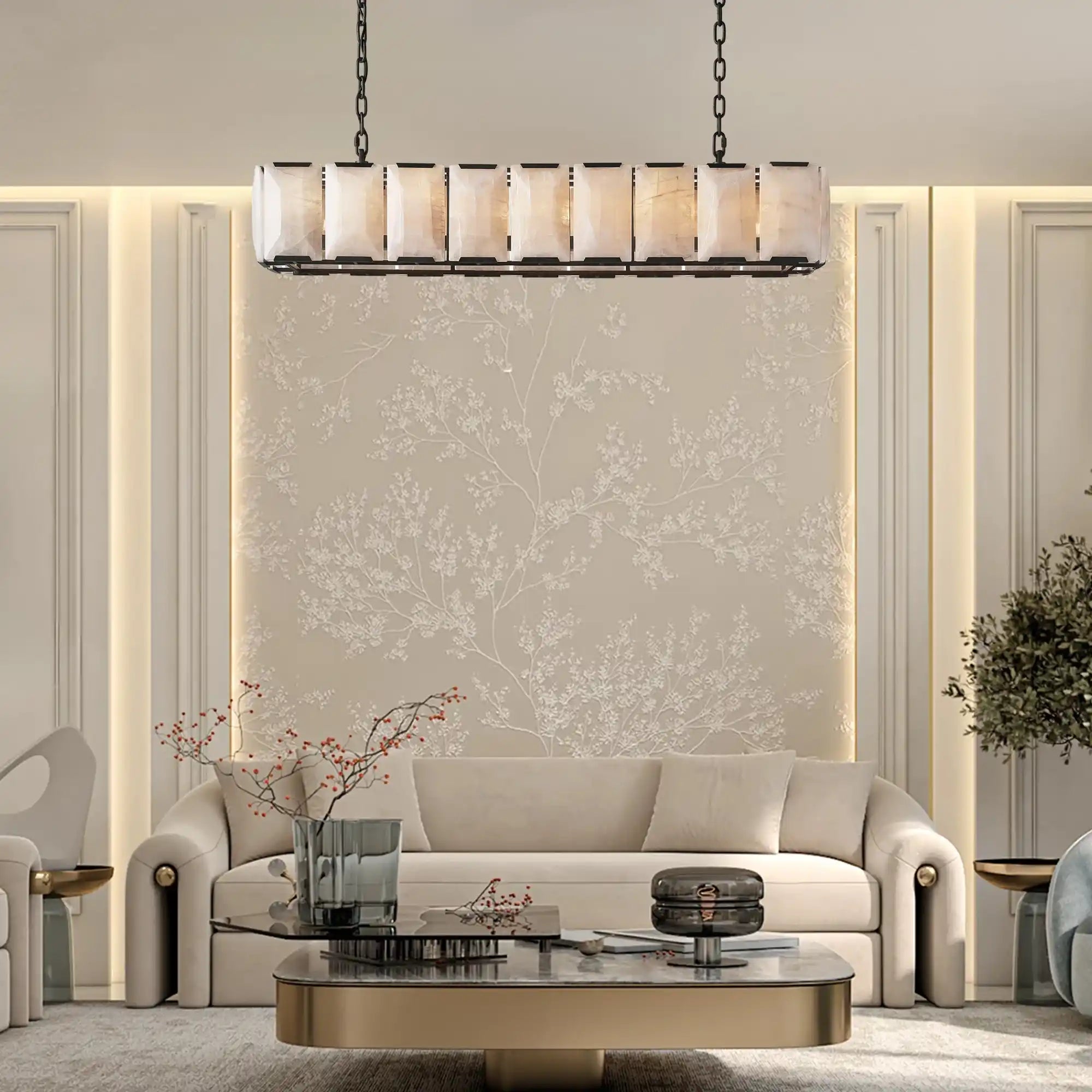 Harlow Calcite Rectangular Chandelier 42", 54", 62", 74"