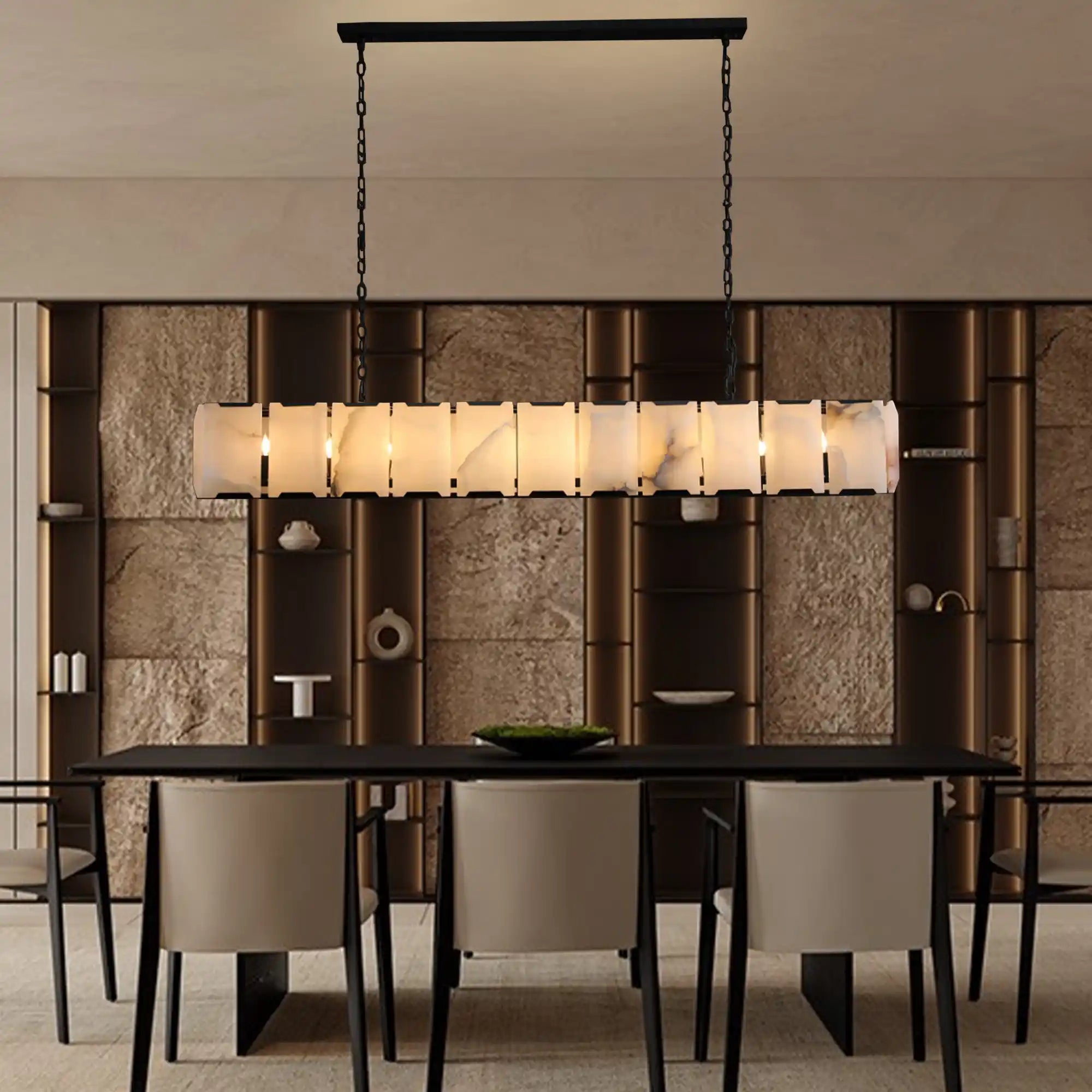 Harlow Calcite Rectangular Chandelier 42", 54", 62", 74"