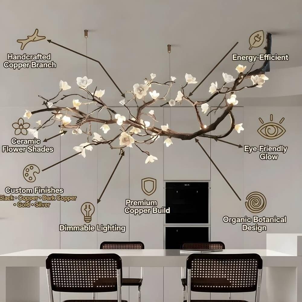 Minas Rustic Tree Branch Chandelier - Black47.24” ( 120 cm )Warm White 3000KBriglighting