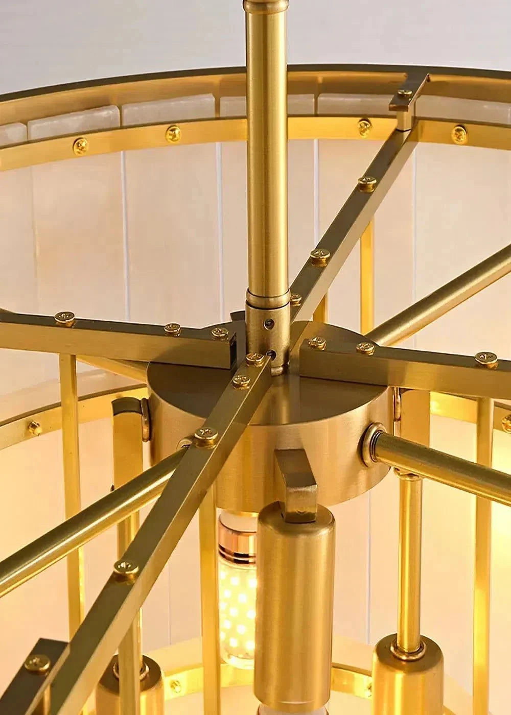 Modern Alabaster Tiered Chandelier - Copper+WhiteDia 100cm x H 77cm / D 39.4 x H 30.3Briglighting