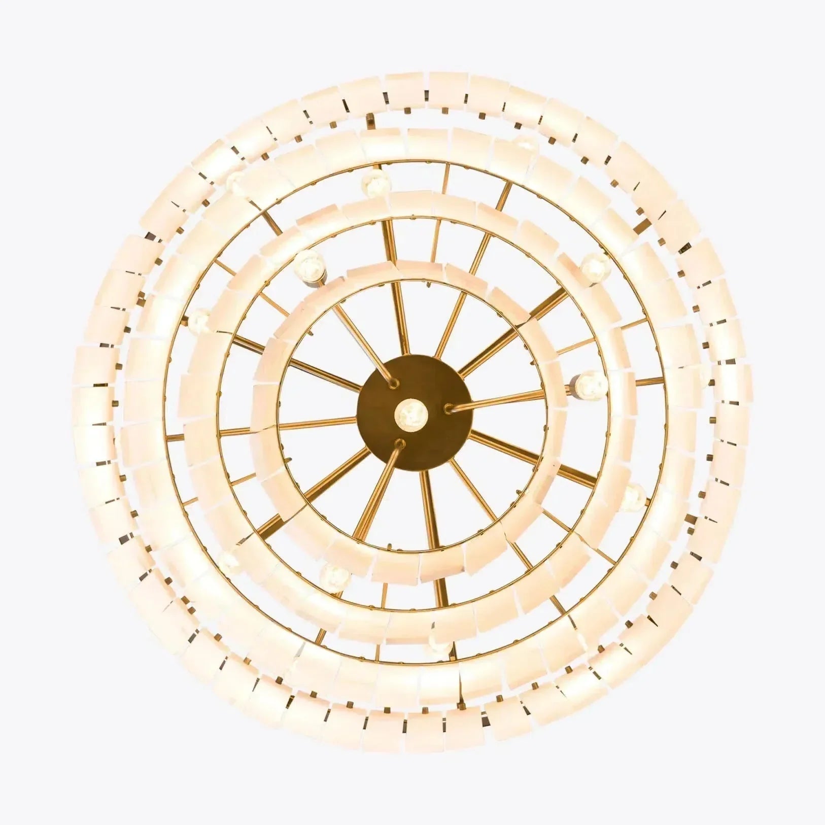 Modern Alabaster Tiered Chandelier - Copper+WhiteDia 100cm x H 77cm / D 39.4 x H 30.3Briglighting
