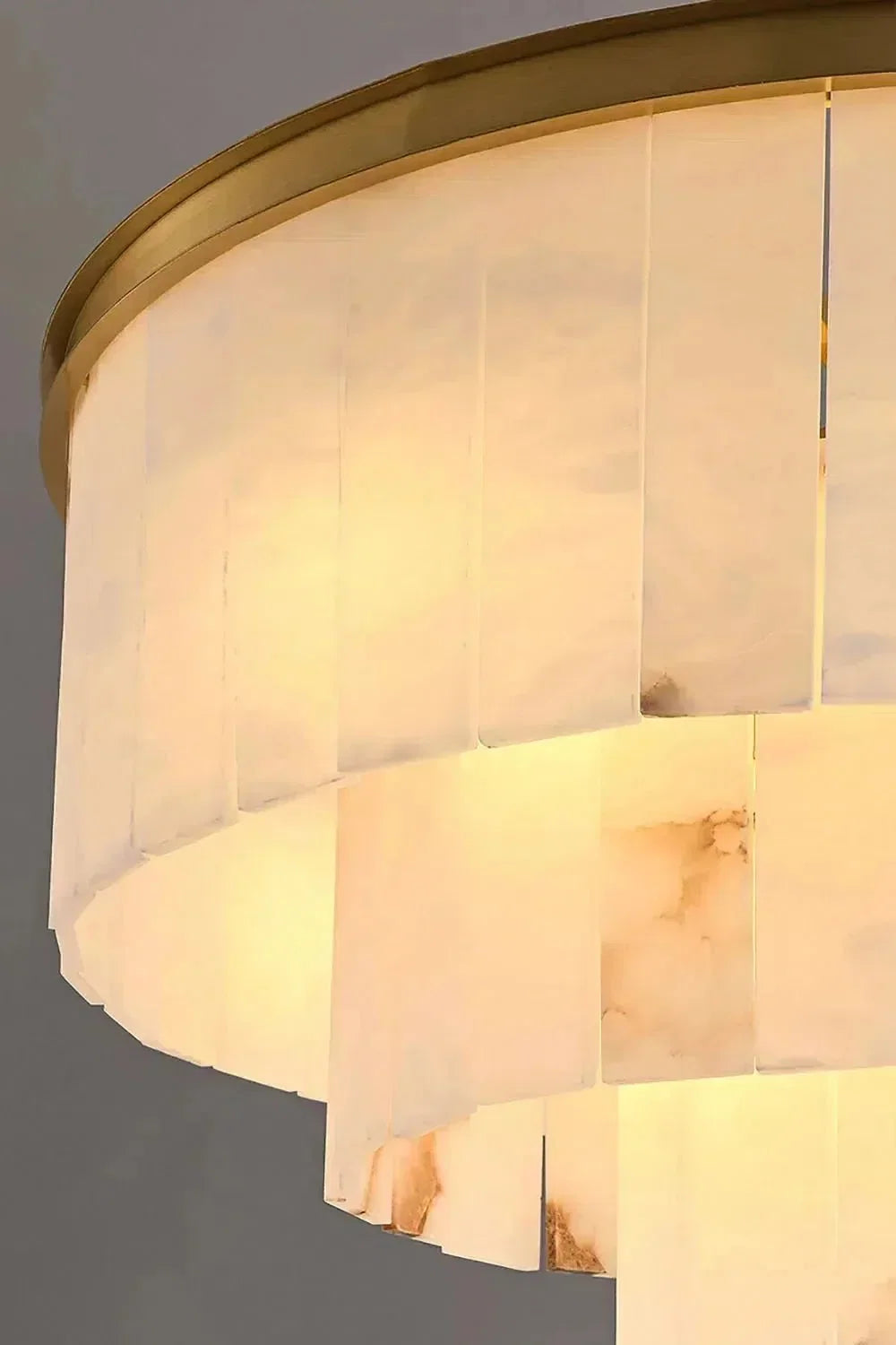 Modern Alabaster Tiered Chandelier - Copper+WhiteDia 100cm x H 77cm / D 39.4 x H 30.3Briglighting
