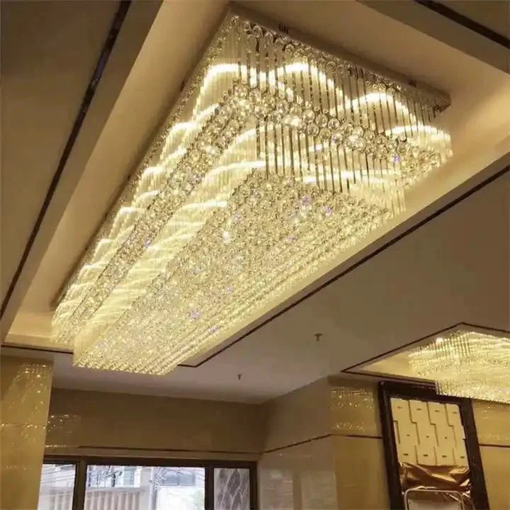 Modern Extra 2/3 Tiered Flush Mount Crystal Chandelier for Large Area-Chandeliers-Briglighting