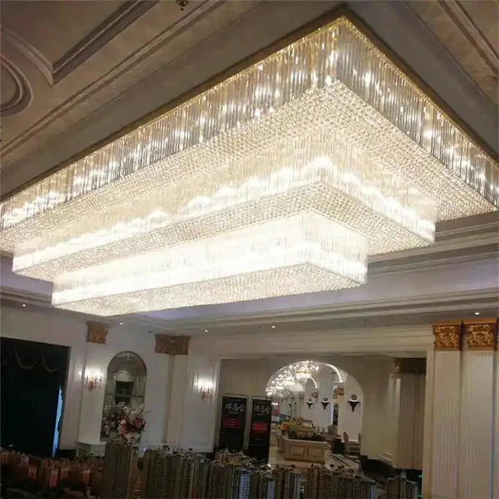 Modern Extra 2/3 Tiered Flush Mount Crystal Chandelier for Large Area-Chandeliers-Briglighting