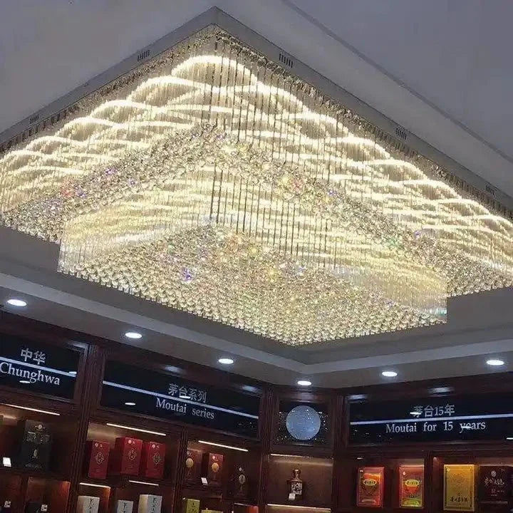 Modern Extra 2/3 Tiered Flush Mount Crystal Chandelier for Large Area-Chandeliers-Briglighting