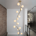 Modern Vertical Handcrafted Glass Globe Chandelier for High Ceilings - D45"*H132.5"Warm LightBriglighting