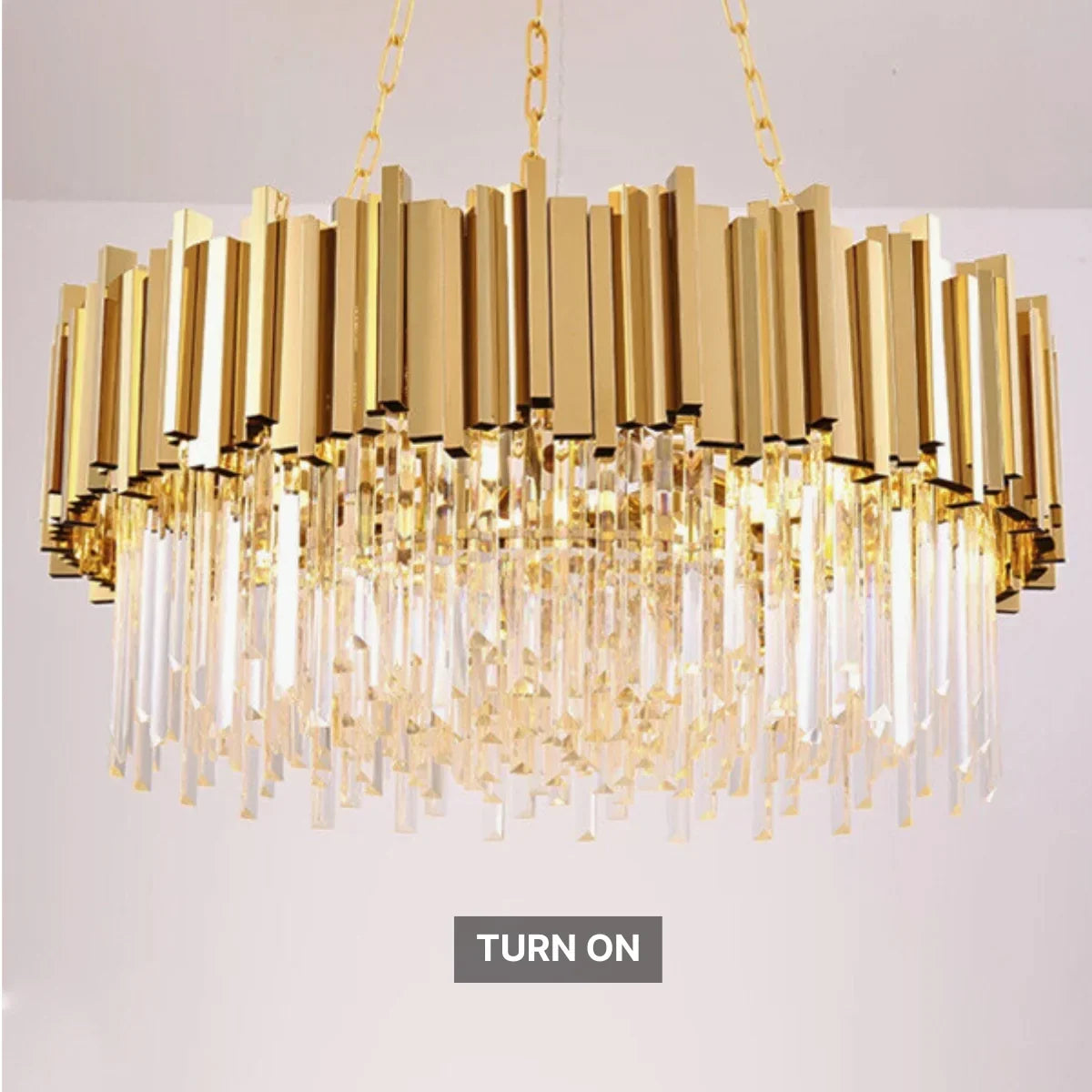 Astra Gold/Chrome Crystal Chandelier for Living Room & Dining Room-Crystal Chandelier-Briglighting