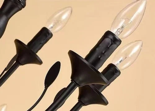 Multi Layer Iron Chandelier with Electronic Candles in Vintage Country Style for Living Room Cafe and Study - 3 Layers: D39.4"Warm LightBriglighting