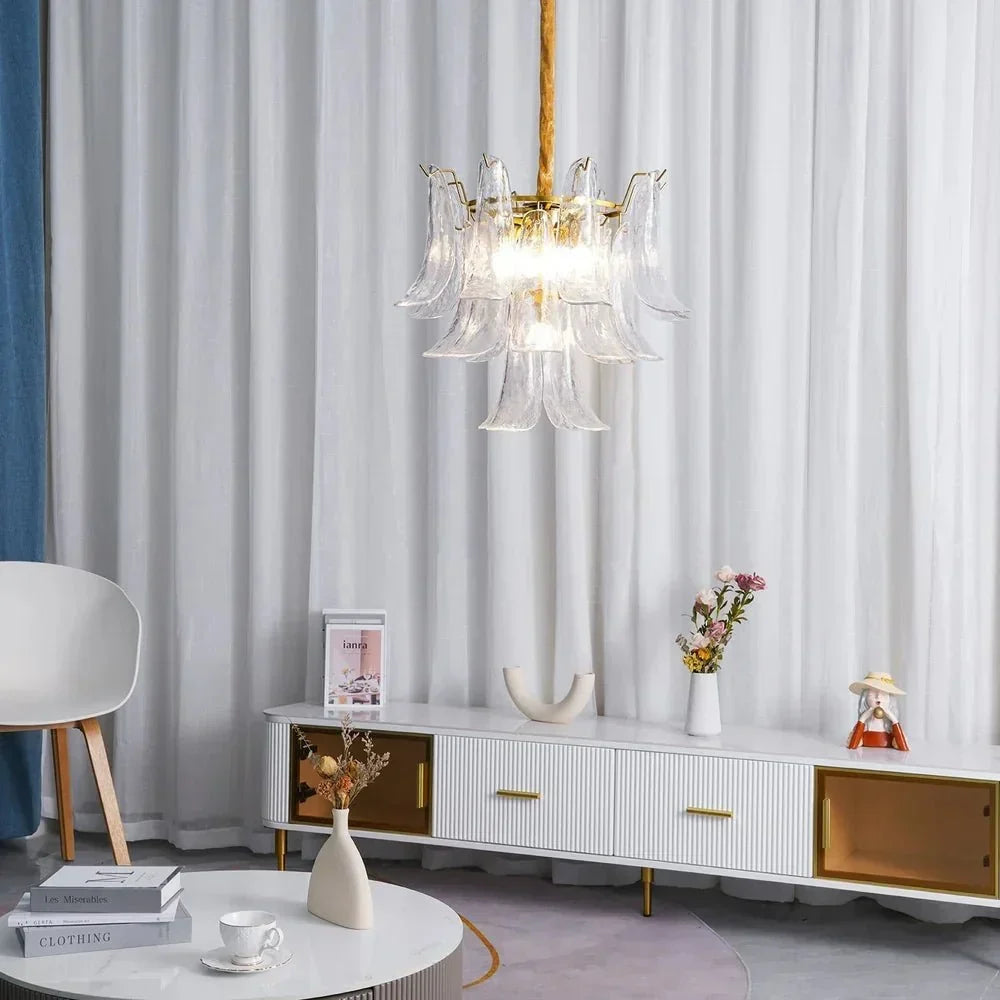 Murano Chandelier - 5 Layer D 76cm x H 78cm / ∅ 30″ x H 30.7″WhitePolished NickelBriglighting