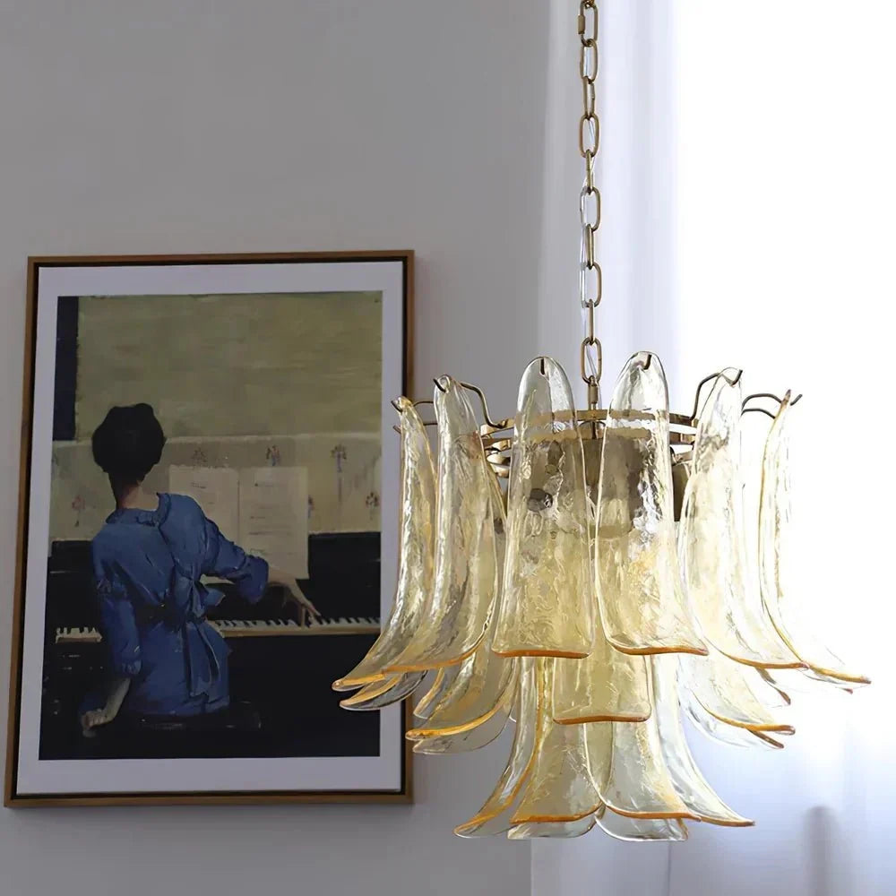 Murano Chandelier - 5 Layer D 76cm x H 78cm / ∅ 30″ x H 30.7″WhitePolished NickelBriglighting