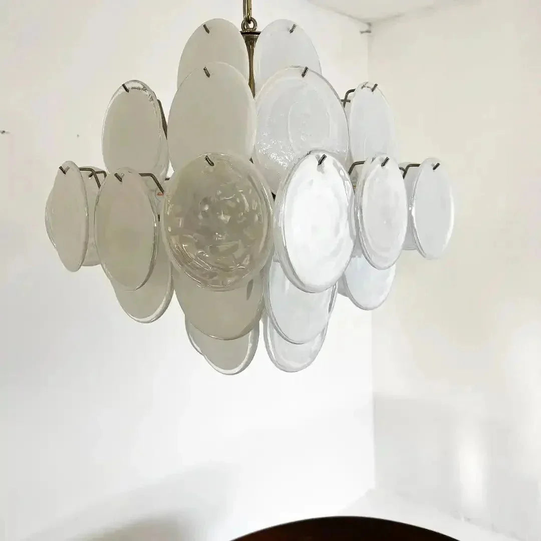 Murano Chandelier 36 White Disks - Dia 19.7″(50cm) x H 19.7″(50cm)WhiteBriglighting