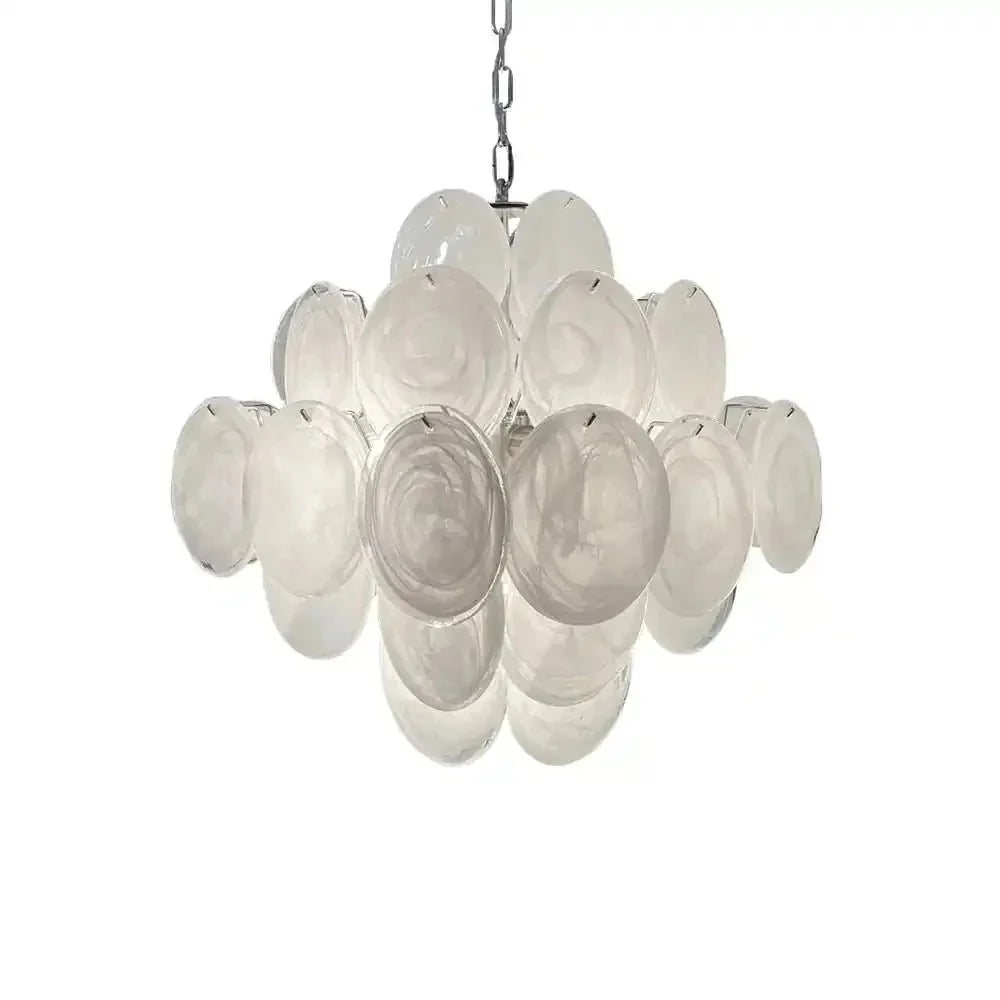 Murano Chandelier 36 White Disks - Dia 19.7″(50cm) x H 19.7″(50cm)WhiteBriglighting
