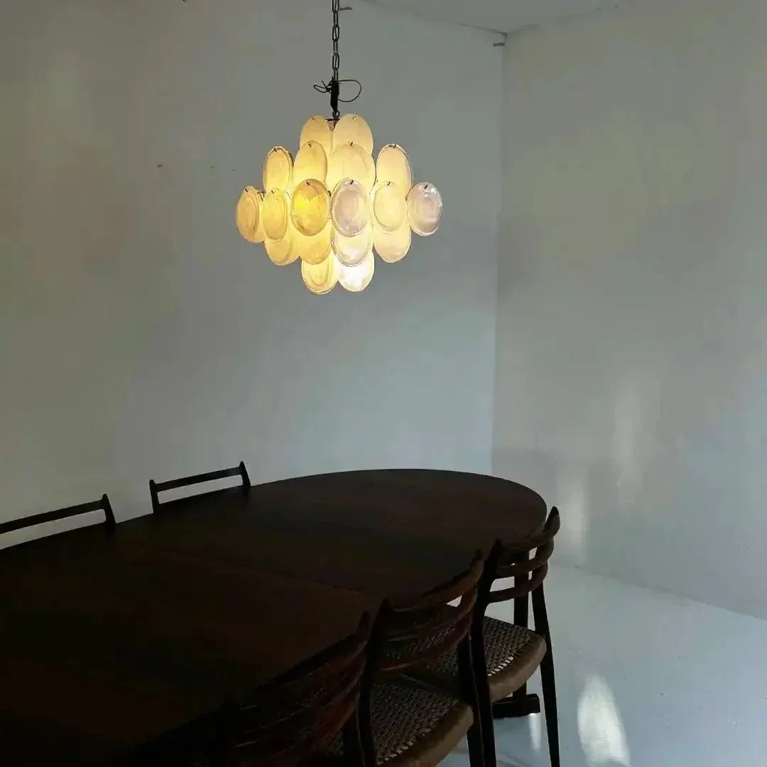 Murano Chandelier 36 White Disks - Dia 19.7″(50cm) x H 19.7″(50cm)WhiteBriglighting