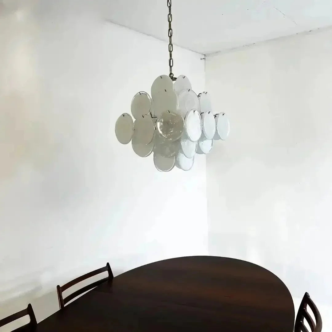 Murano Chandelier 36 White Disks - Dia 19.7″(50cm) x H 19.7″(50cm)WhiteBriglighting