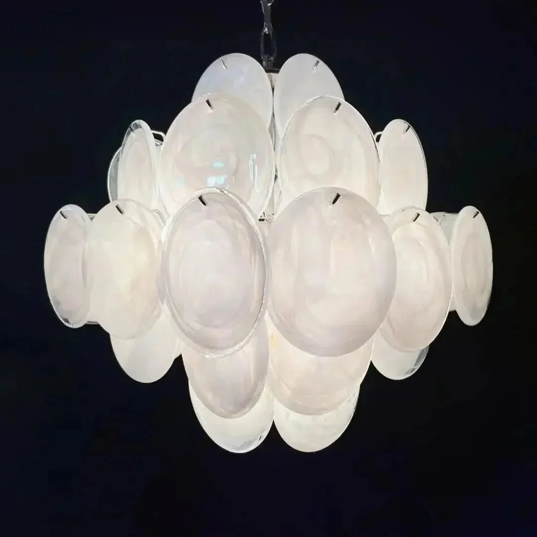 Murano Chandelier 36 White Disks - Dia 19.7″(50cm) x H 19.7″(50cm)WhiteBriglighting