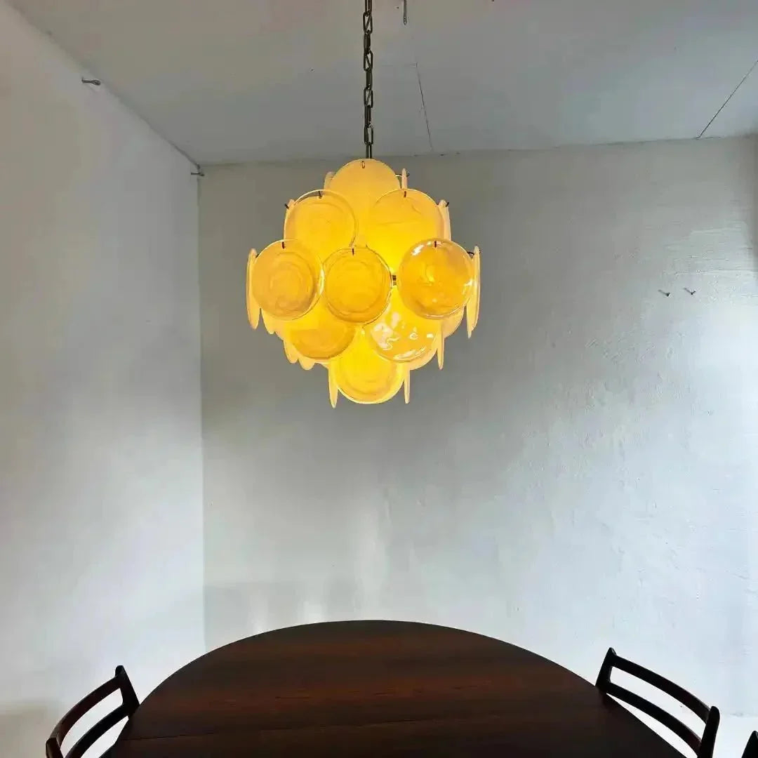 Murano Chandelier 36 White Disks - Dia 19.7″(50cm) x H 19.7″(50cm)WhiteBriglighting