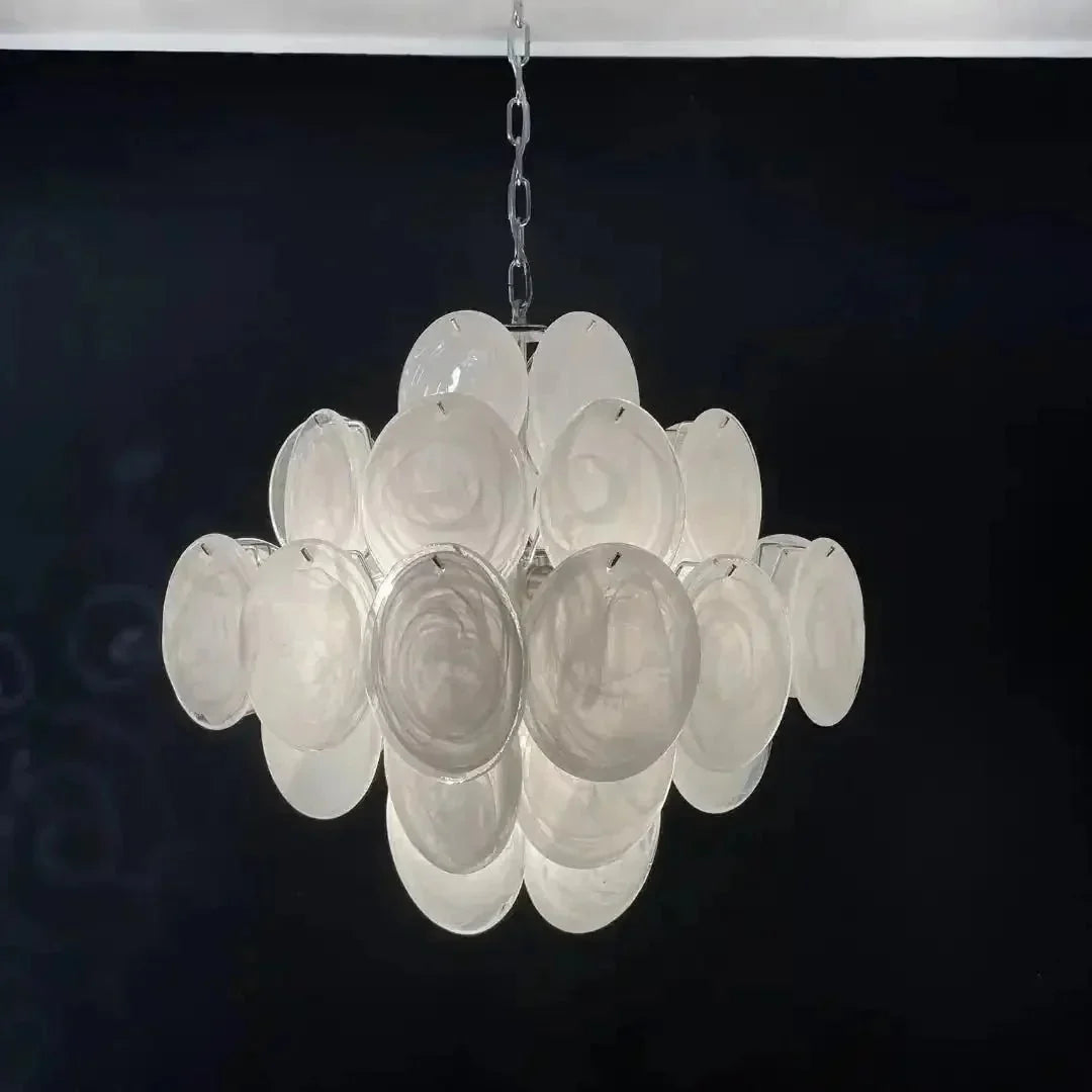 Murano Chandelier 36 White Disks - Dia 19.7″(50cm) x H 19.7″(50cm)WhiteBriglighting