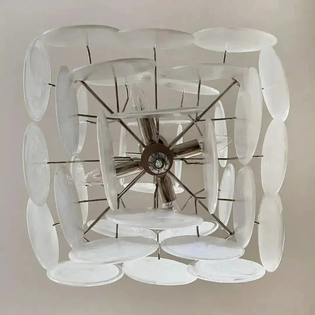 Murano Chandelier 36 White Disks - Dia 19.7″(50cm) x H 19.7″(50cm)WhiteBriglighting