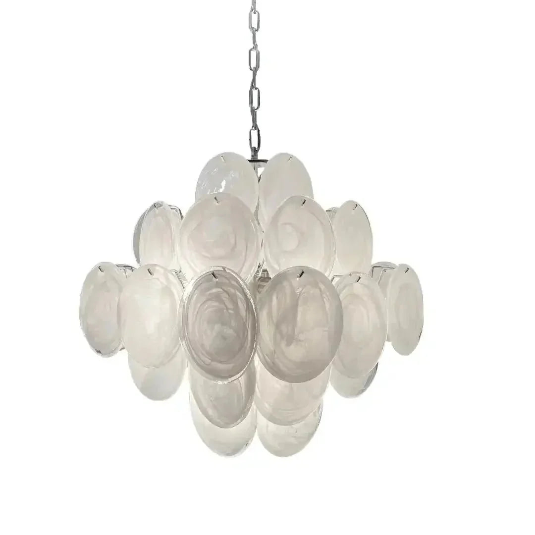 Murano Chandelier 36 White Disks - Dia 19.7″(50cm) x H 19.7″(50cm)WhiteBriglighting