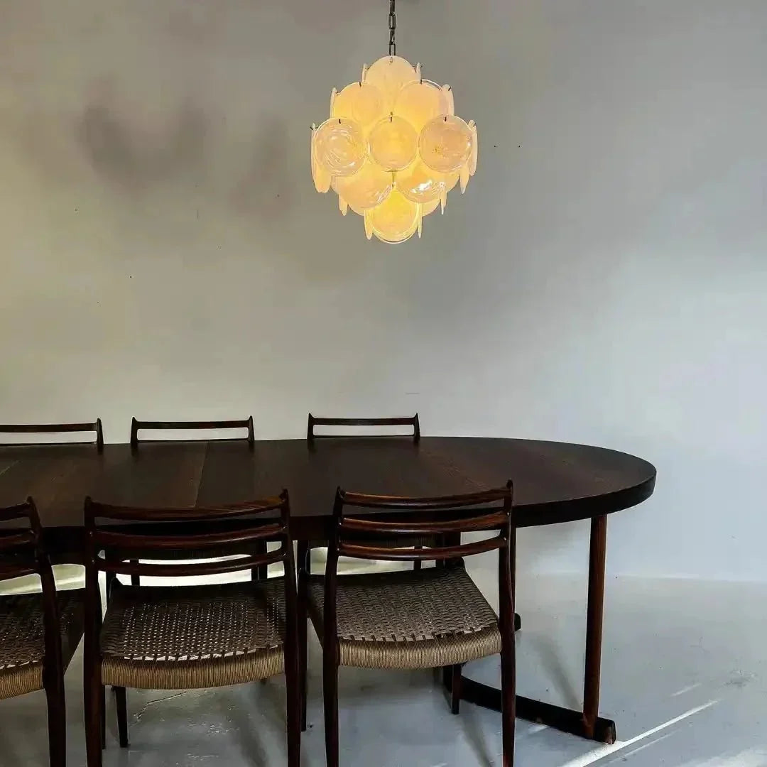 Murano Chandelier 36 White Disks - Dia 19.7″(50cm) x H 19.7″(50cm)WhiteBriglighting