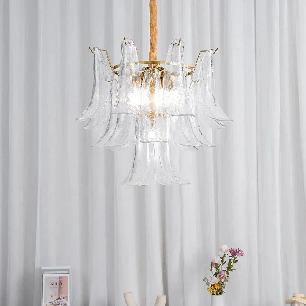 Murano Chandelier - 5 Layer D 76cm x H 78cm / ∅ 30″ x H 30.7″WhitePolished NickelBriglighting