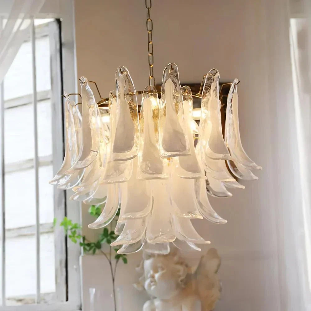 Murano Chandelier - 5 Layer D 76cm x H 78cm / ∅ 30″ x H 30.7″WhitePolished NickelBriglighting
