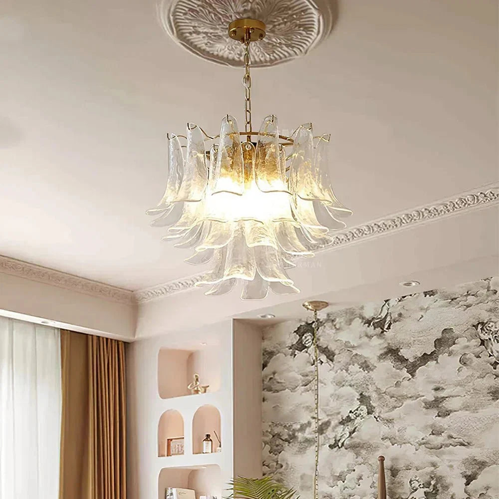 Murano Chandelier - 5 Layer D 76cm x H 78cm / ∅ 30″ x H 30.7″WhitePolished NickelBriglighting