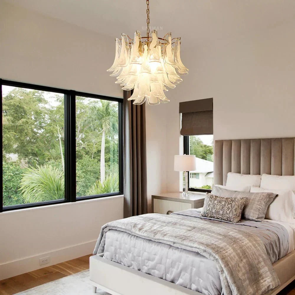 Murano Chandelier - 5 Layer D 76cm x H 78cm / ∅ 30″ x H 30.7″WhitePolished NickelBriglighting