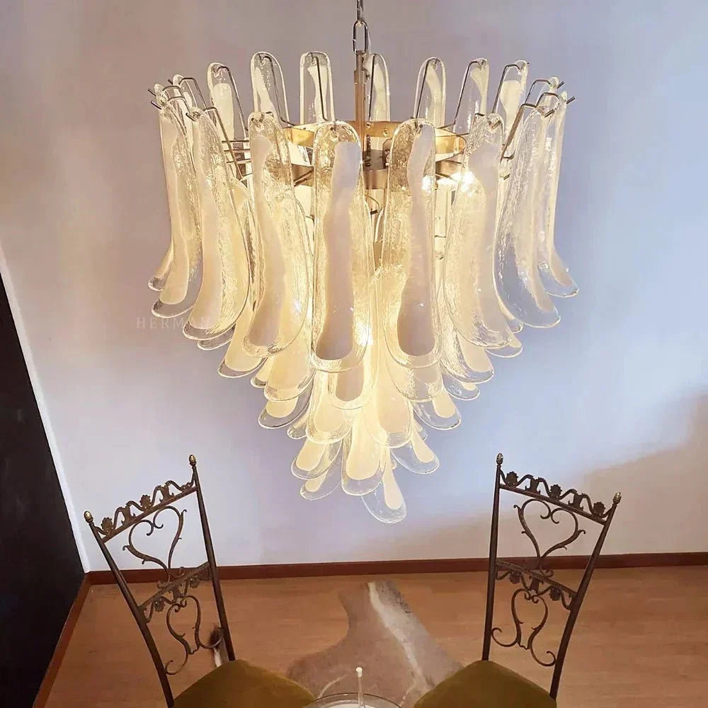 Murano Chandelier - 5 Layer D 76cm x H 78cm / ∅ 30″ x H 30.7″WhitePolished NickelBriglighting