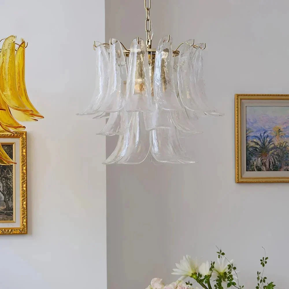 Murano Chandelier - 3 Layer ∅ 19.6″ x H 16.9″ / Dia 50cm x H 43cmWhitePolished NickelBriglighting
