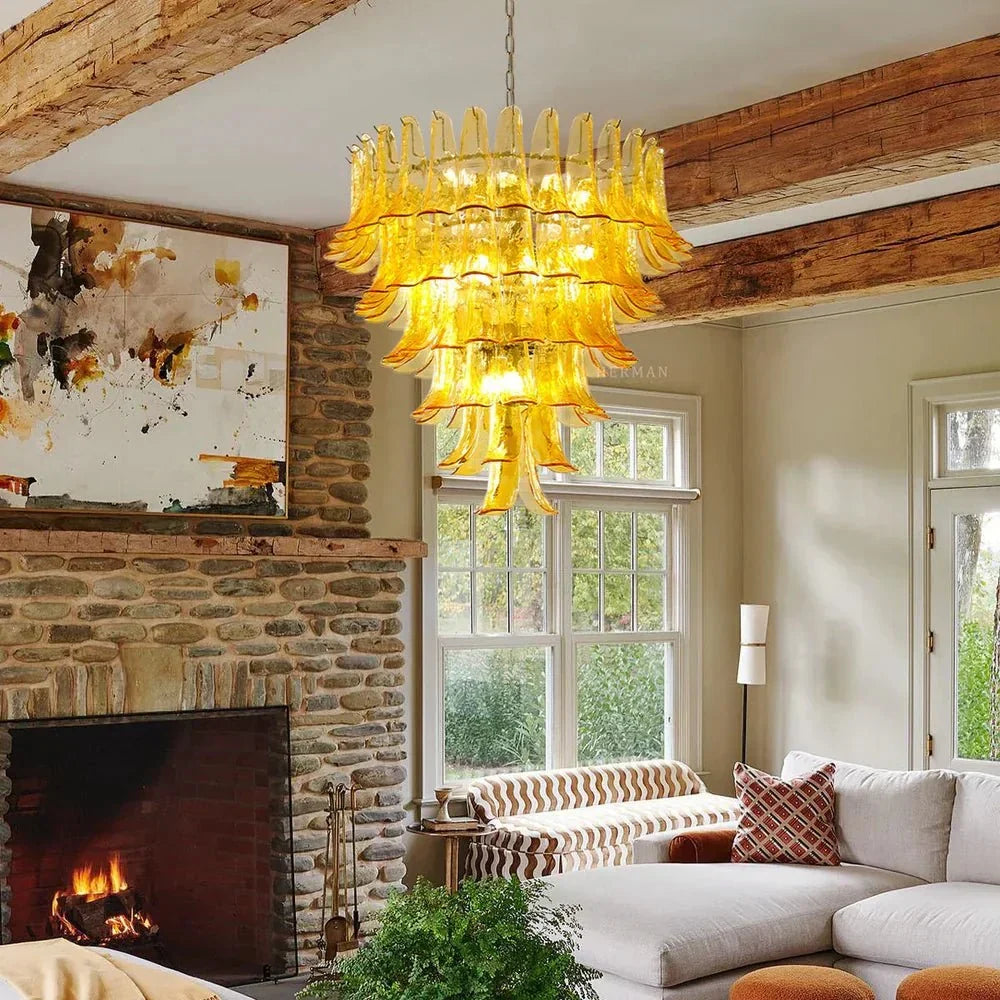 Murano Chandelier - 5 Layer D 76cm x H 78cm / ∅ 30″ x H 30.7″WhitePolished NickelBriglighting