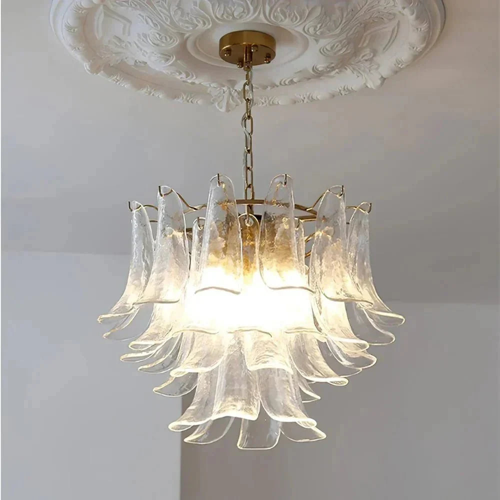 Murano Chandelier - 3 Layer ∅ 19.6″ x H 16.9″ / Dia 50cm x H 43cmWhitePolished NickelBriglighting
