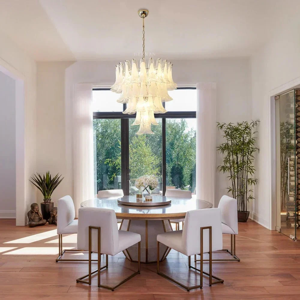 Murano Chandelier - 5 Layer D 76cm x H 78cm / ∅ 30″ x H 30.7″WhitePolished NickelBriglighting