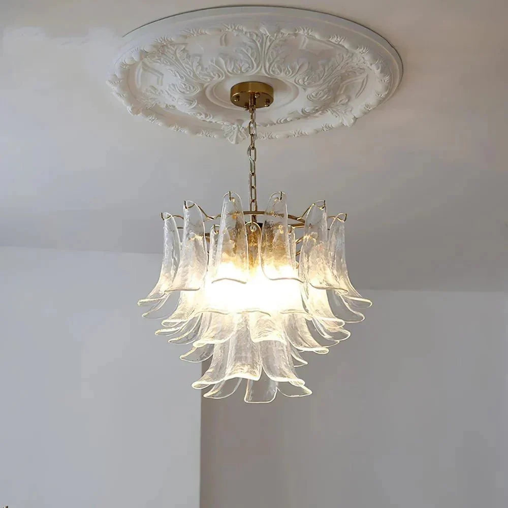 Murano Chandelier - 3 Layer ∅ 19.6″ x H 16.9″ / Dia 50cm x H 43cmWhitePolished NickelBriglighting