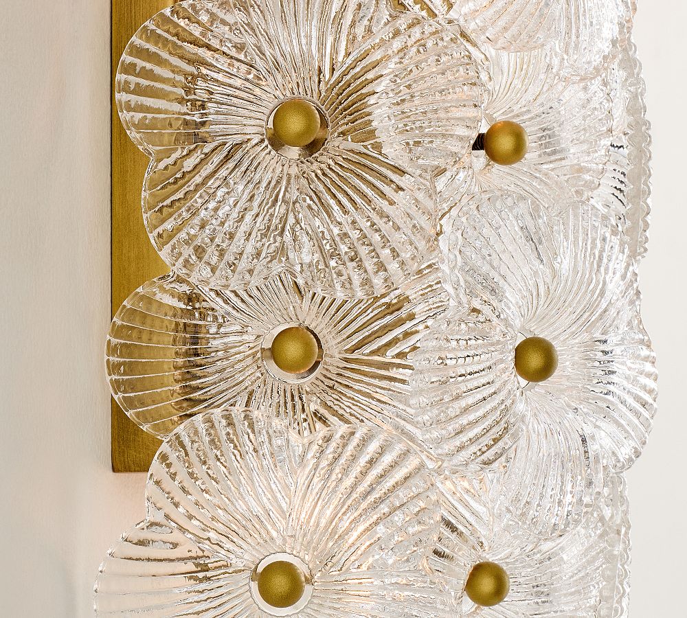 Nicolette Glass Floral Sconce (15")-Lighting-Briglighting
