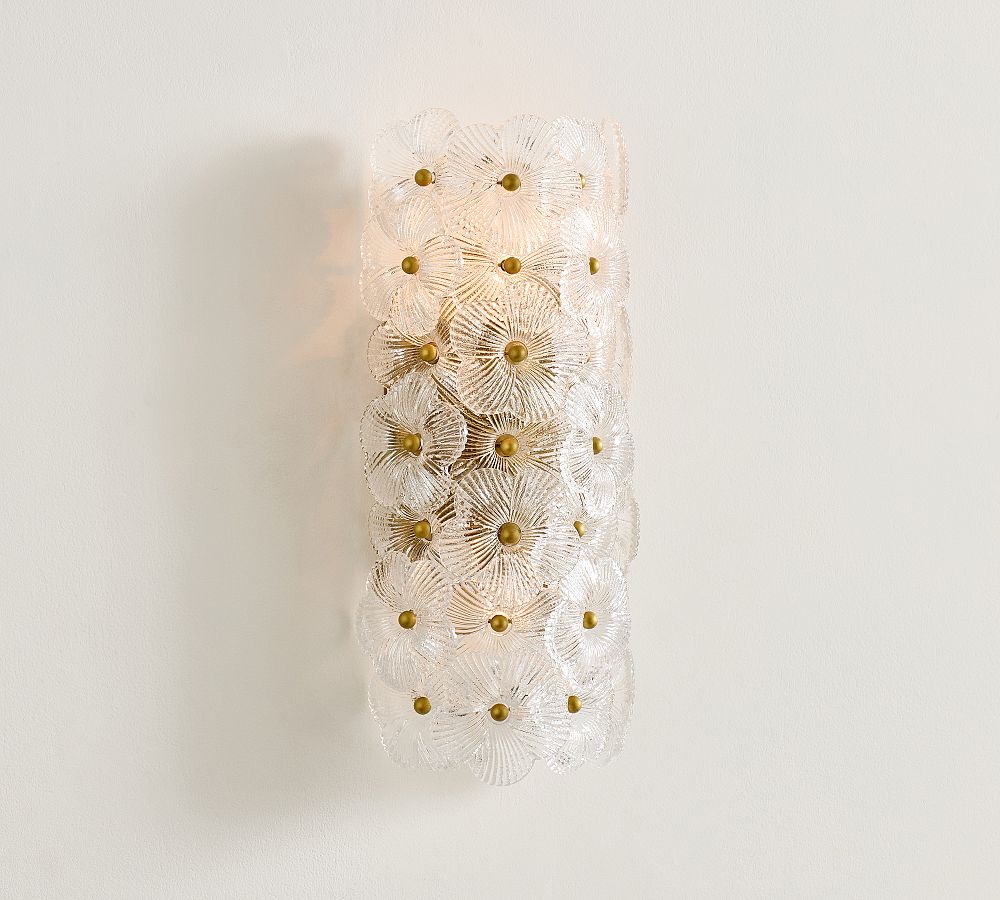 Nicolette Glass Floral Sconce (15")-Lighting-Briglighting
