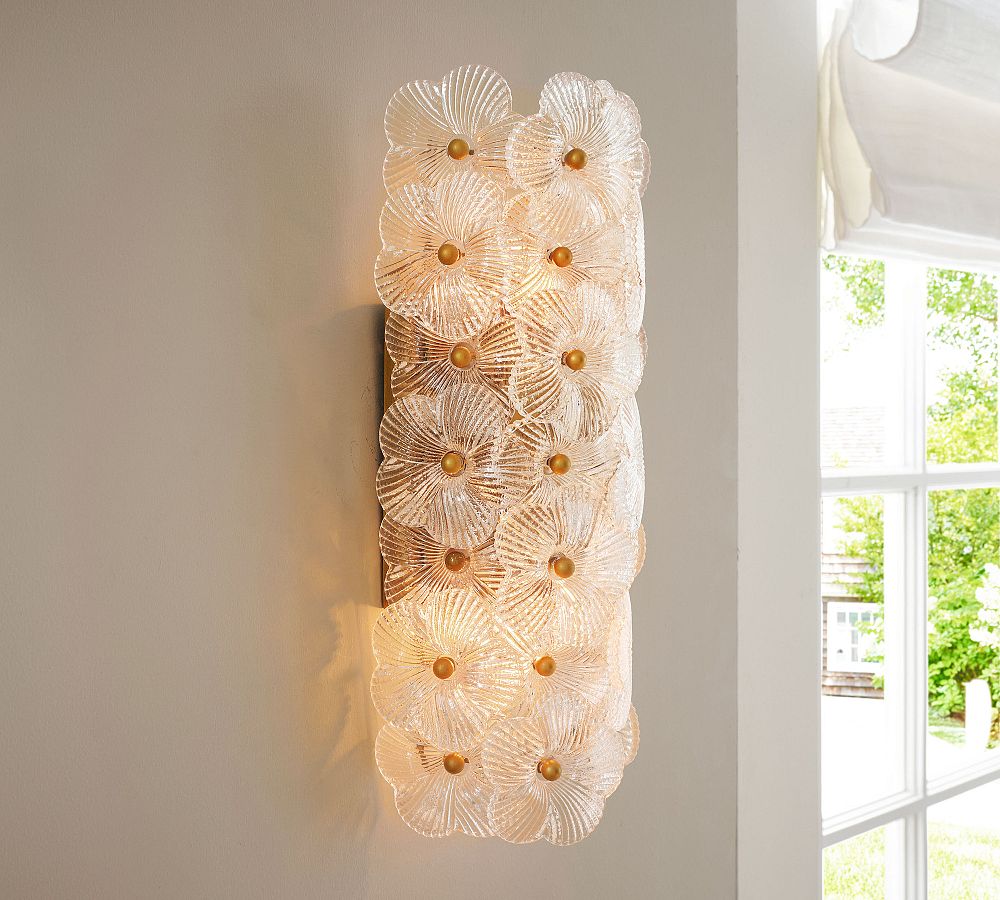 Nicolette Glass Floral Sconce (15")-Lighting-Briglighting