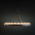 Oliver Modern Alabaster Suter Round Chandelier - 35.4″Briglighting