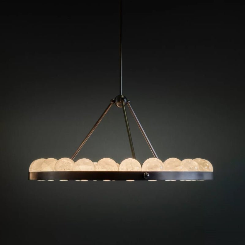 Oliver Modern Alabaster Suter Round Chandelier - 35.4″Briglighting