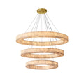 OLYRA 3-TIER ROUND ALABASTER CHANDELIER 39" 47" 59"D-Briglighting