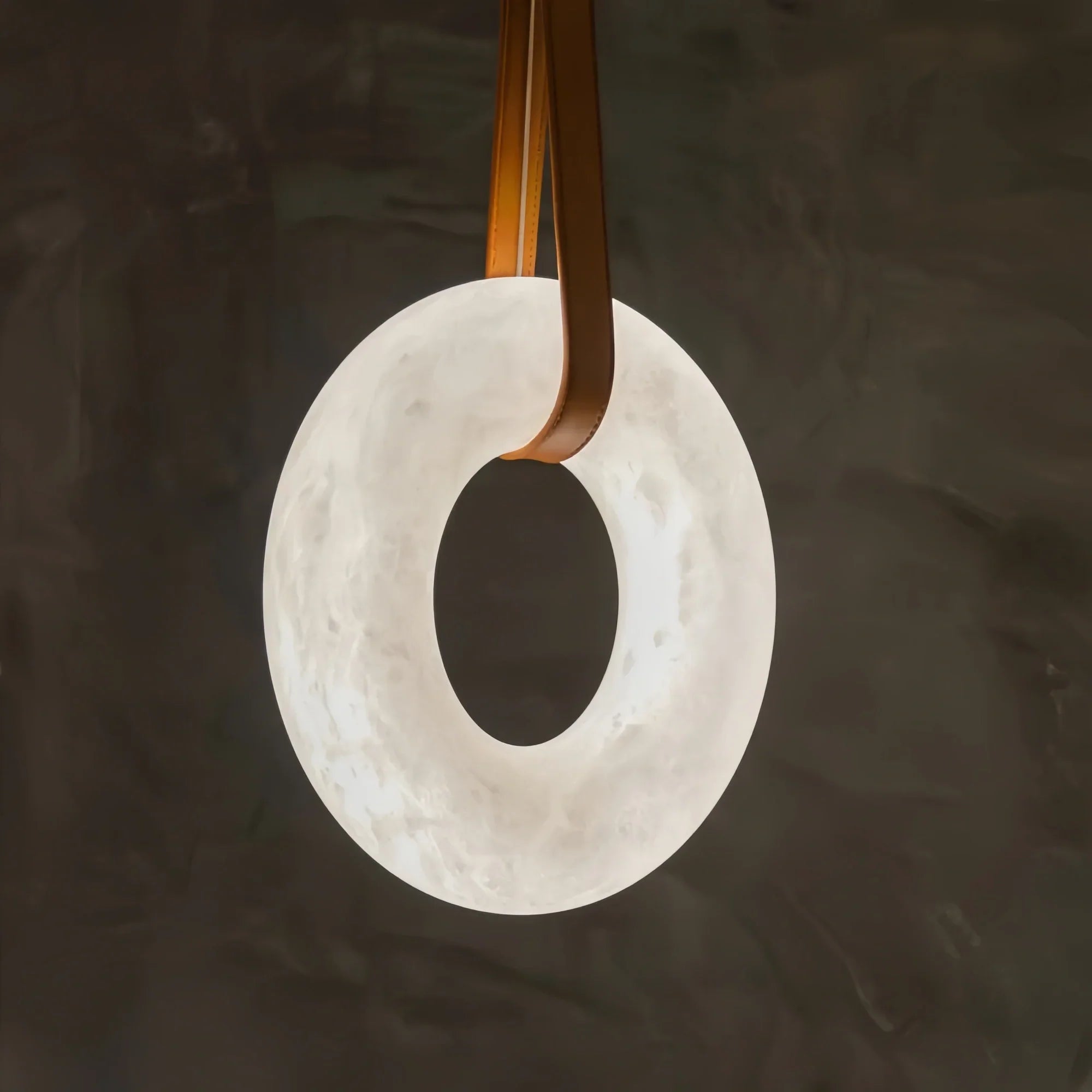 Oslo L1P Pendant Alabaster Chandelier, Halo Ring Chandelier With canopy Over Dining Table-Chandelier-Briglighting