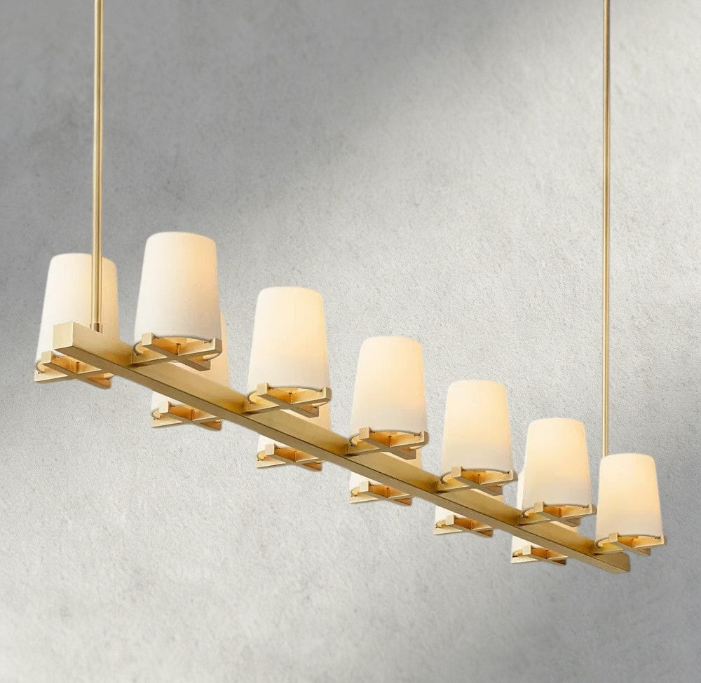 Pauillac Fabric Shade Linear Chandelier 49", 60"-chandelier-Briglighting