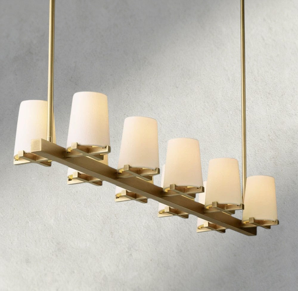 Pauillac Fabric Shade Linear Chandelier 49", 60"-chandelier-Briglighting
