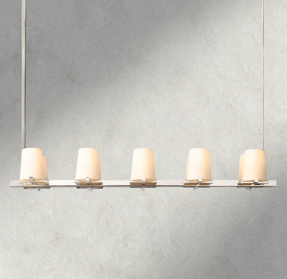 Pauillac Fabric Shade Linear Chandelier 49", 60"-chandelier-Briglighting