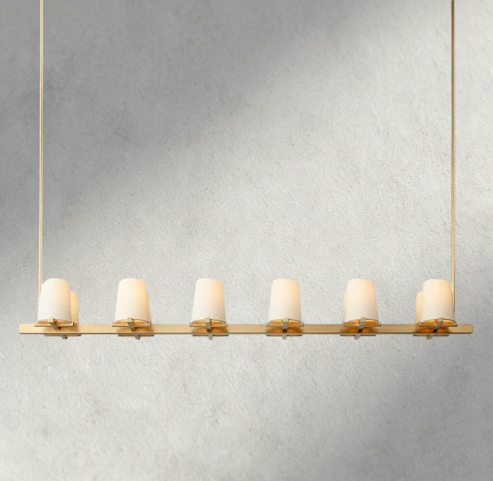 Pauillac Fabric Shade Linear Chandelier 49", 60"-chandelier-Briglighting