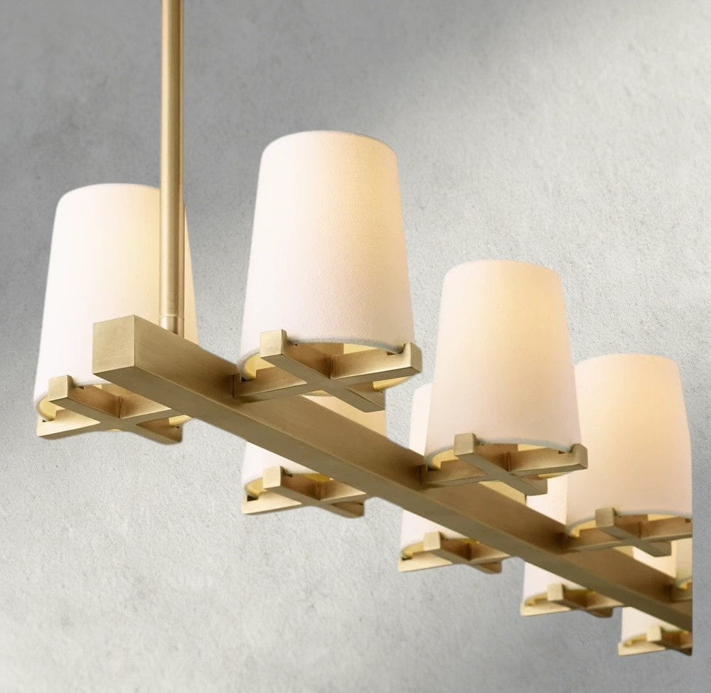 Pauillac Fabric Shade Linear Chandelier 49", 60"-chandelier-Briglighting