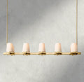 Pauillac Fabric Shade Linear Chandelier 49", 60"-chandelier-Briglighting