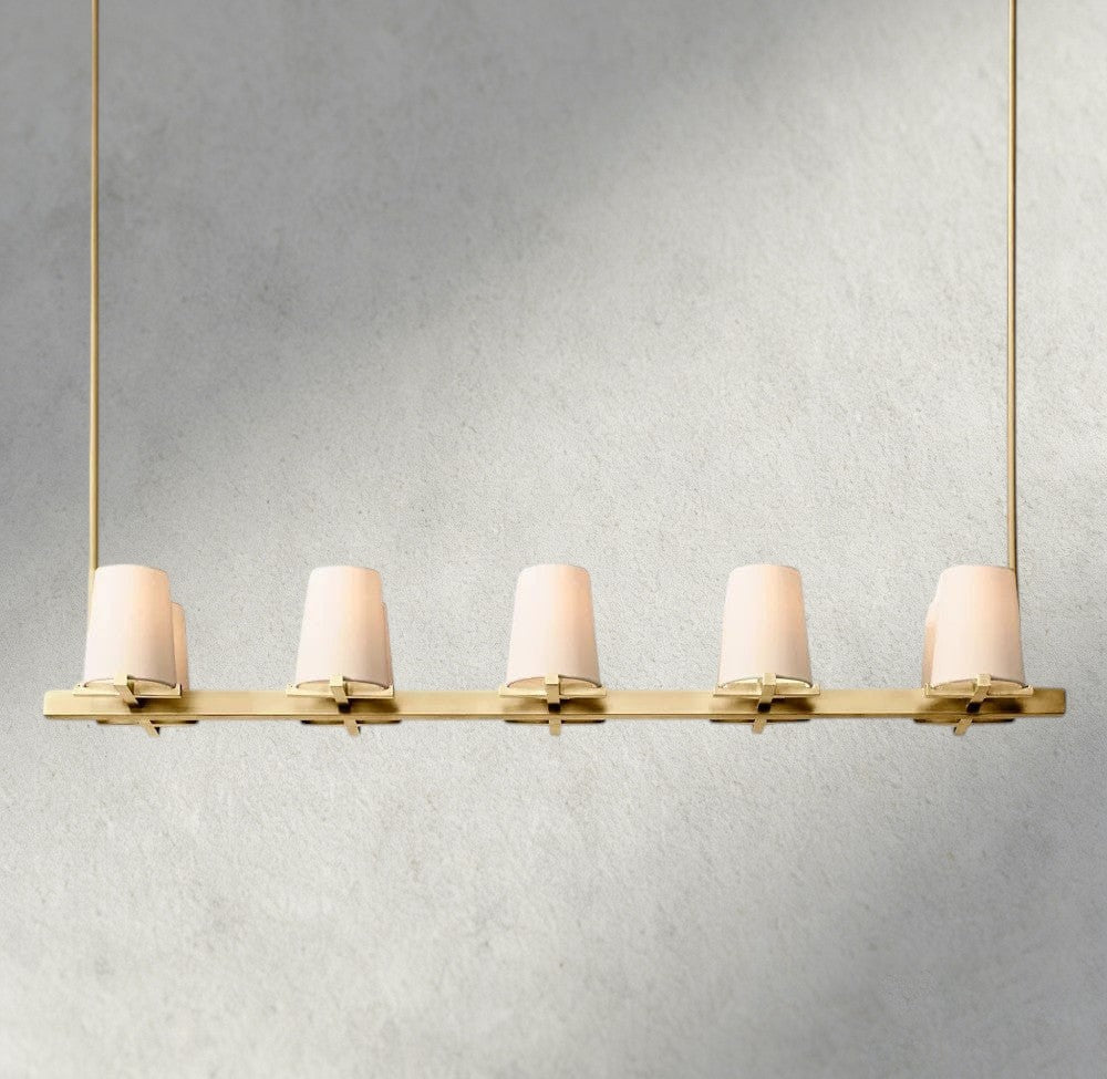 Pauillac Fabric Shade Linear Chandelier 49", 60"-chandelier-Briglighting