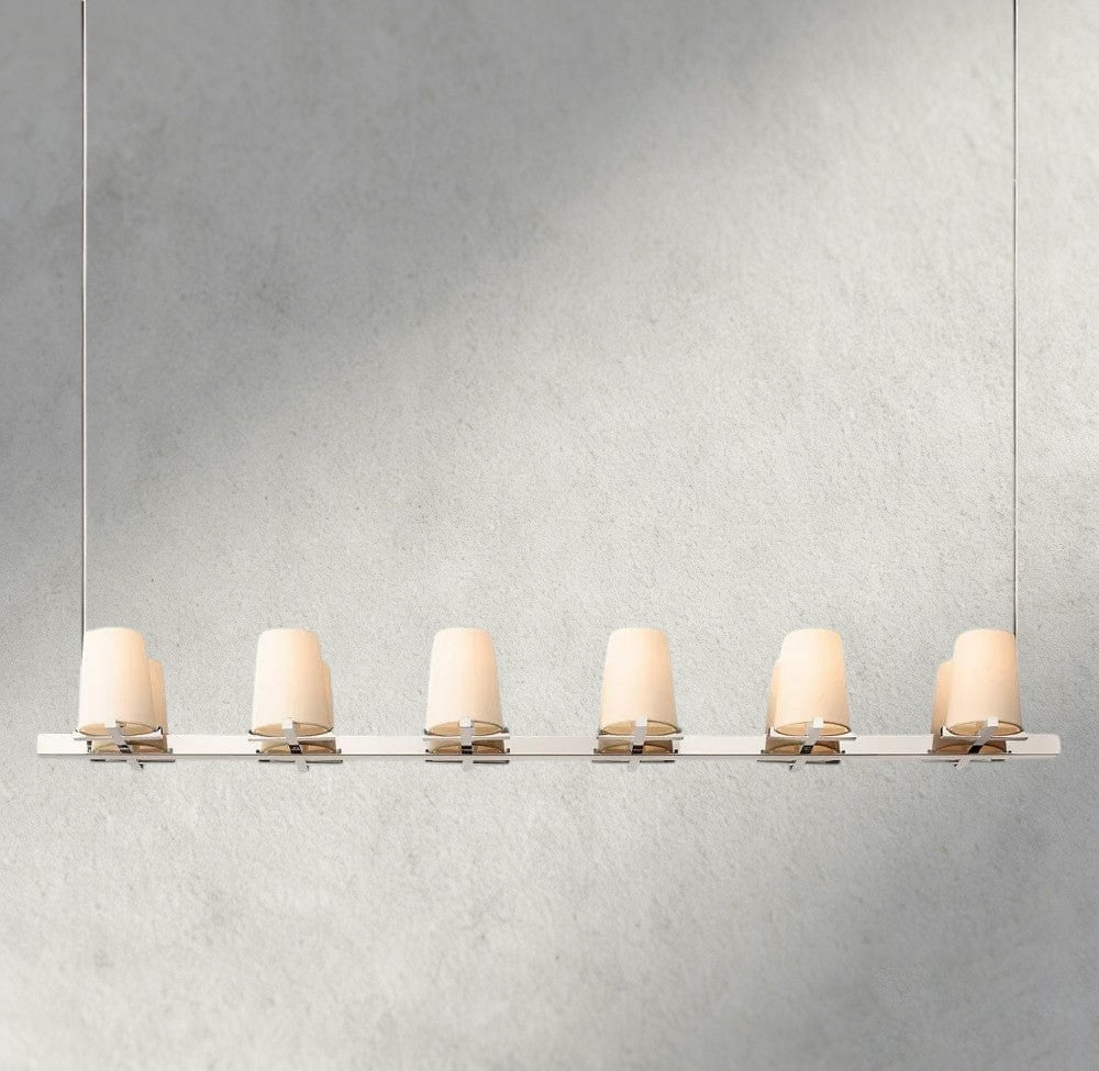 Pauillac Fabric Shade Linear Chandelier 49", 60"-chandelier-Briglighting