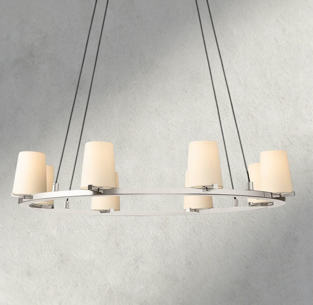 Pauillac Fabric Shade Round Chandelier 36", 48", 60"-chandelier-Briglighting